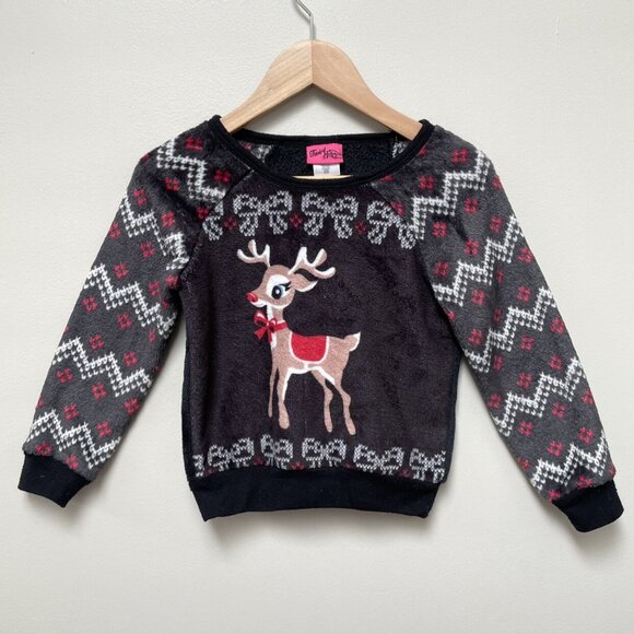Black Rudolph Fuzzy Sweatshirt - Picture 1 of 4